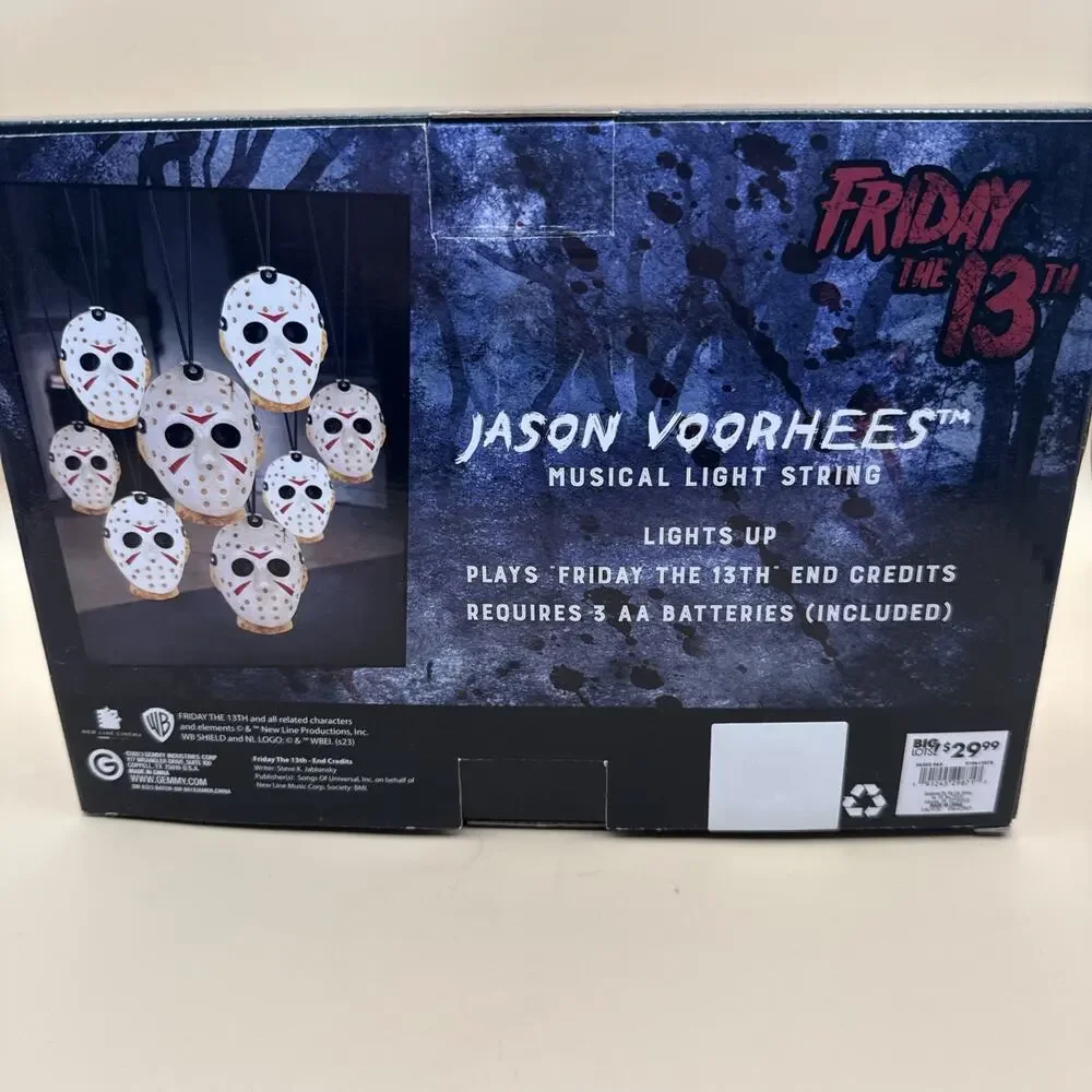 Friday The 13th Jason Voorhees LED String Lights w/Music Set of 8 Lights NEW